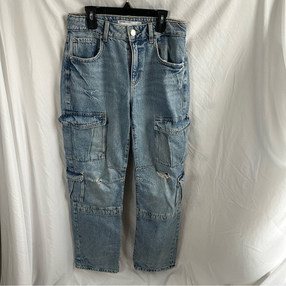 Garage Denim Slouchy Distressed Cargo Jeans Size 0 (24) - Picture 1 of 3